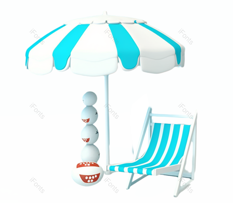 卡通图片,夏天元素,插画PNG,蓝色免抠素材